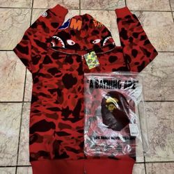red bape hoodie [not firm on price]