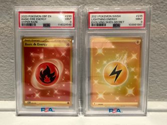 Pokemon psa 9 lot of two energy red yellow charizard pikachu