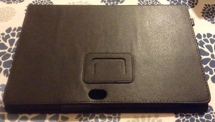 Black Leather Tablet Case with Suede Interior