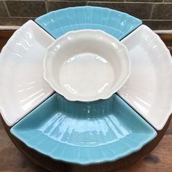 Retro Lazy Susan Appetizer and Condiment Service 
