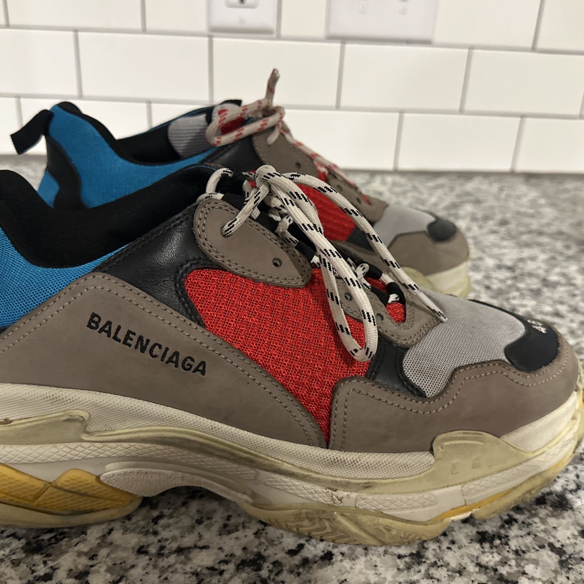 Balenciaga Triple S Grey Red Blue (2018 Reissue)