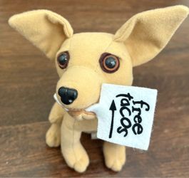 Yo Quiero Taco Bell Chihuahua Dog 6" Plush Stuffed Animal Free Tacos Vintage