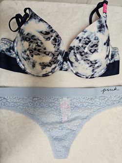 Brand New Pink Victoria's Secret 36B Med light blue Panty $36.00