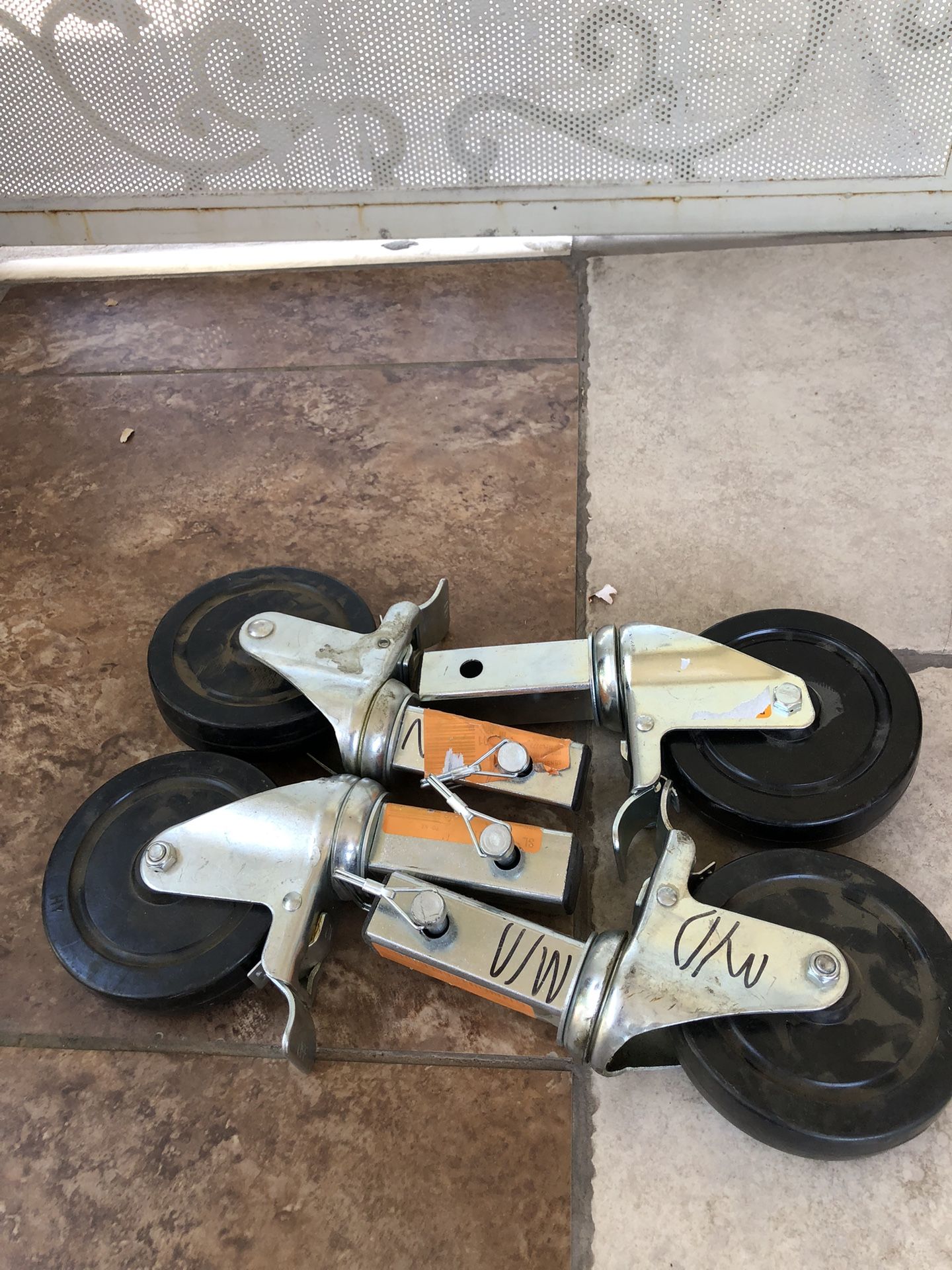 4-Packs 5 in. 440 lb. Capacity Per Wheel Scaffolding Wheels, Scaffolding Parts Casters with Dual Locking Brakes