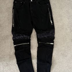 Amiri MX2 Black Bandana Jeans