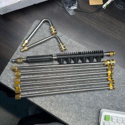 Brand New Pressure Washer Extension Wand Upgrade, 9 Pack Power Washer Lance Curved Rod, 1/4" Quick Connect, 4000 PSI
