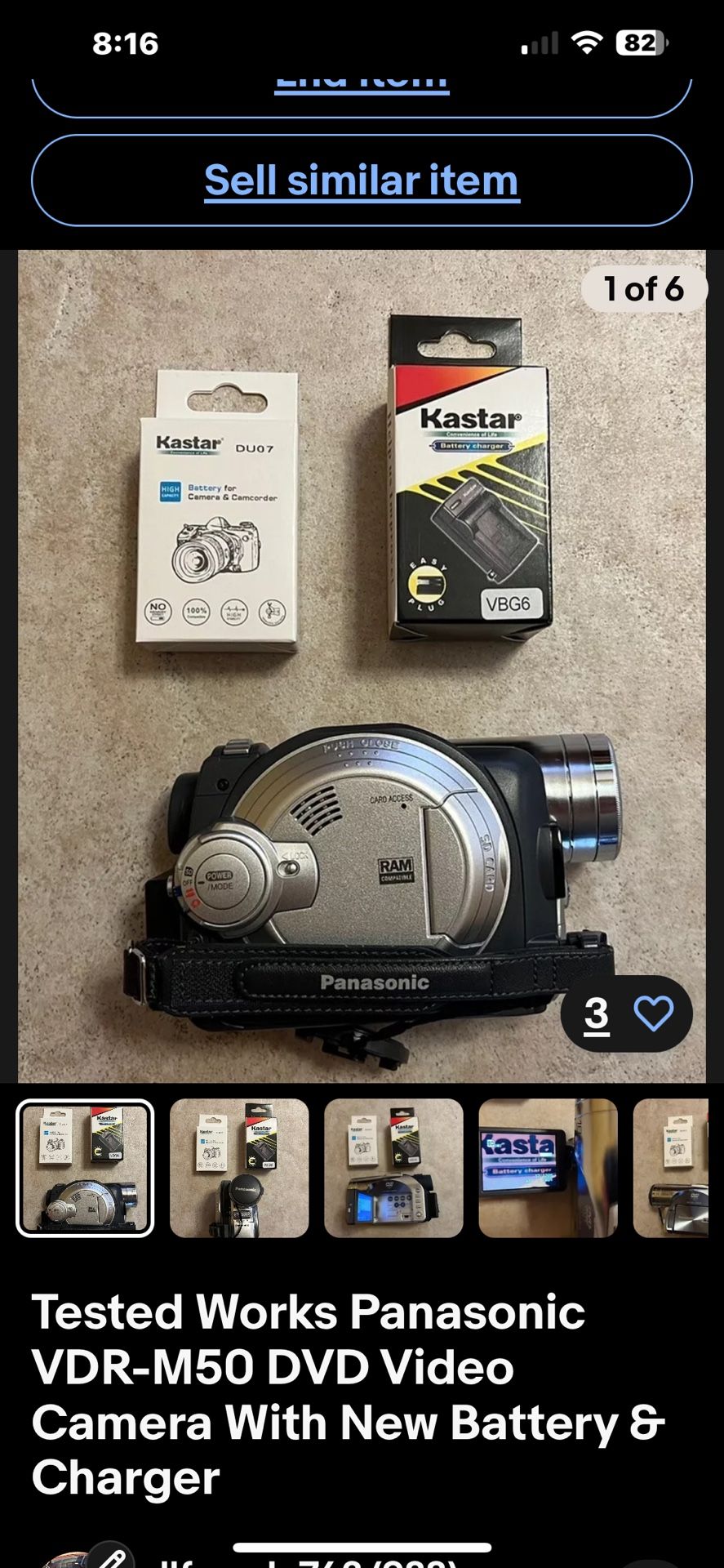 Tested Works Panasonic VDR-M50 DVD Video Camera With New Battery & Charger
