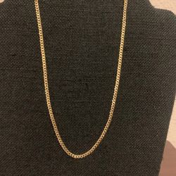 Gold Plated 925 Sterling Silver Curb 3.2mm Chain 18 In. Long