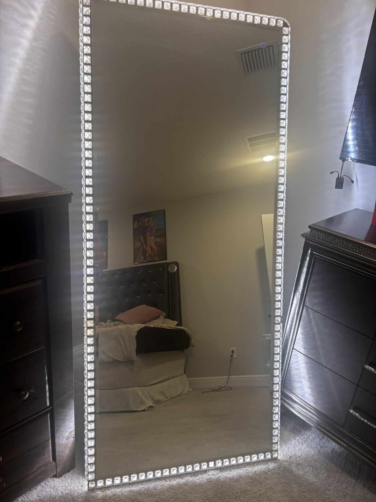 Illuminated Rhinestone Mirror