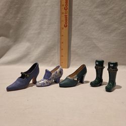 Collectable Miniature Ceramic-porcelain-resin  Heels 👠 And Boots 👢 Lot Of 5
