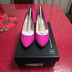 I.N.C Deep Fuchsia Suede Heels 6M Womens 