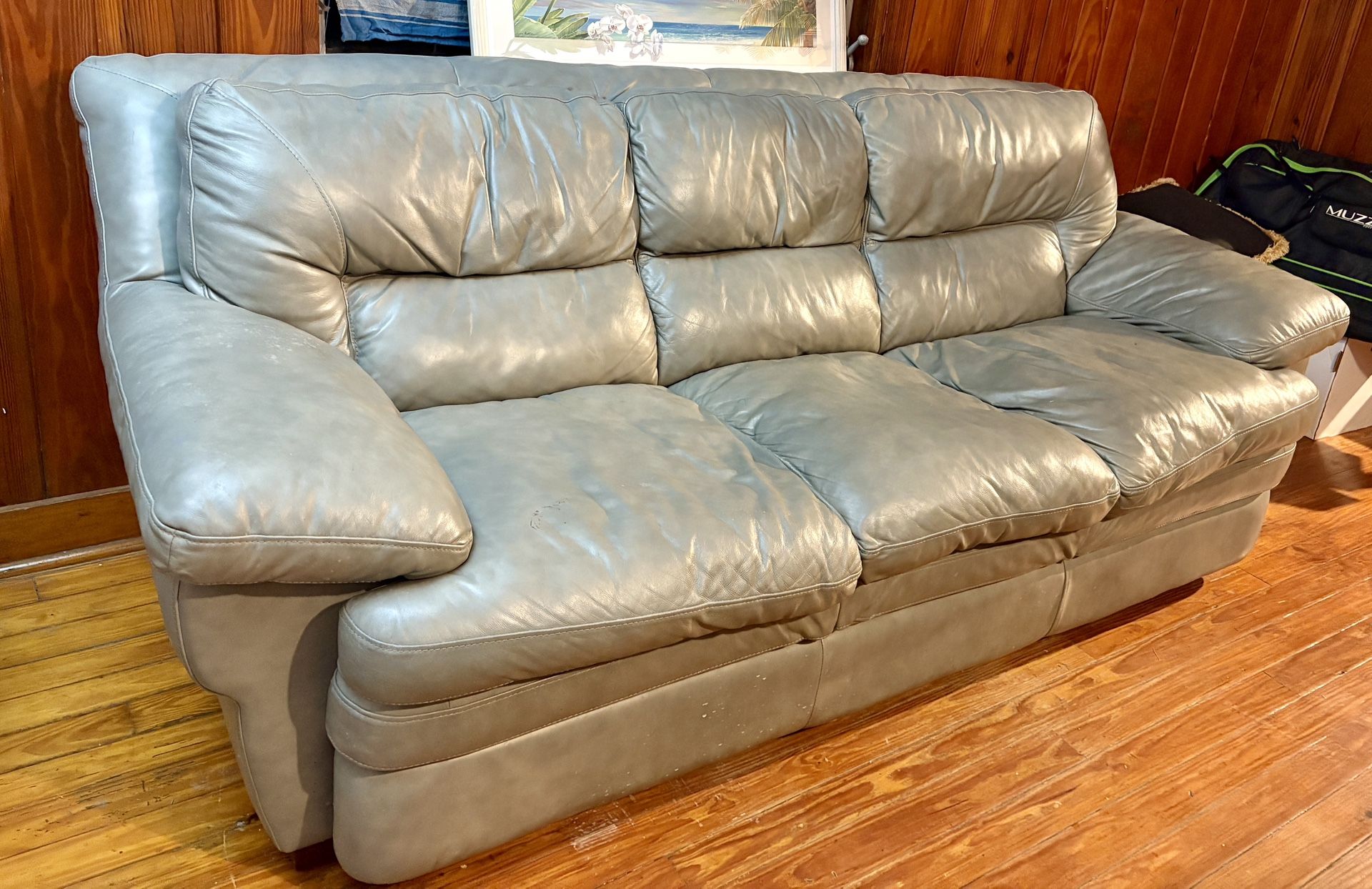 Gray Leather Couch