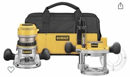 DEWALT Router, Fixed/Plunge Base Kit, Variable Speed, Soft Start, 2-1/4-HP (DW618PKB)