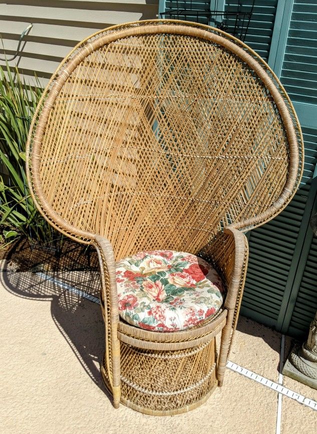 Vintage Wicker Peacock Chair