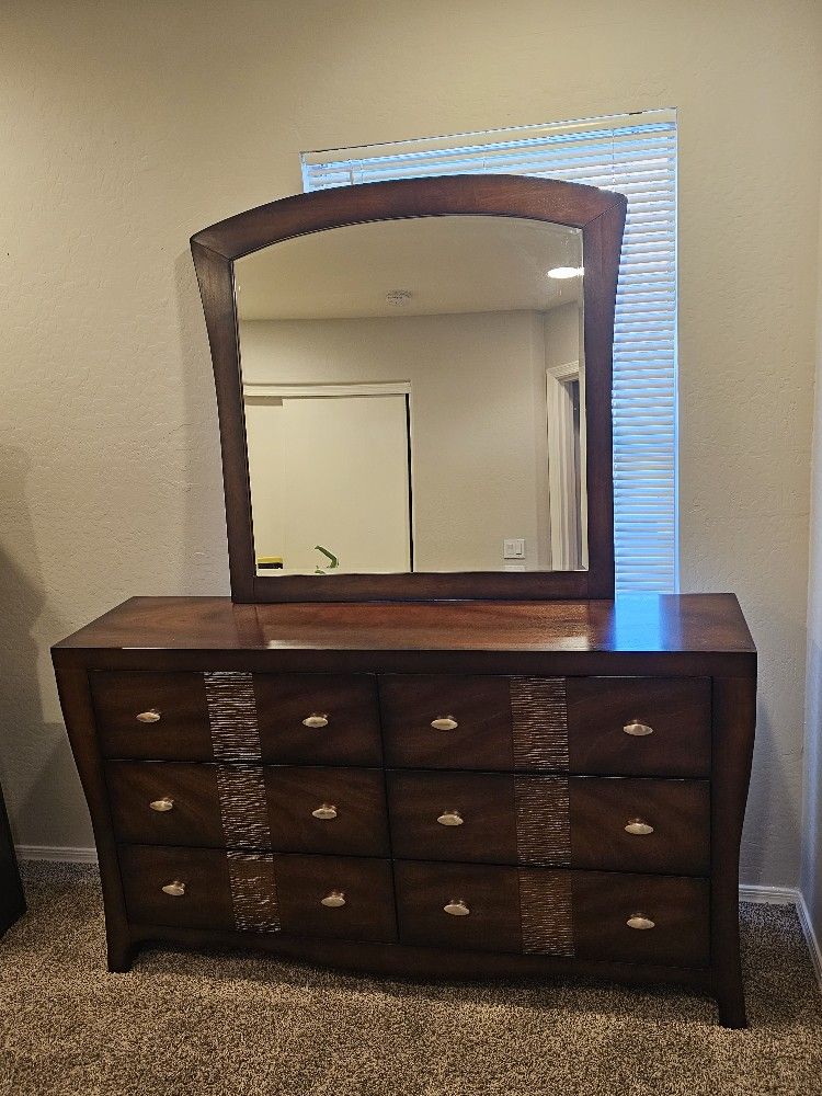 Dresser With Mirror And Night Stand
