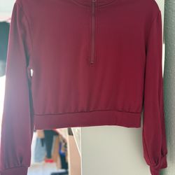 Crop Top Wine Color Sweater