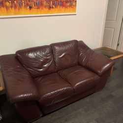 Nearly New Red Leather Couch