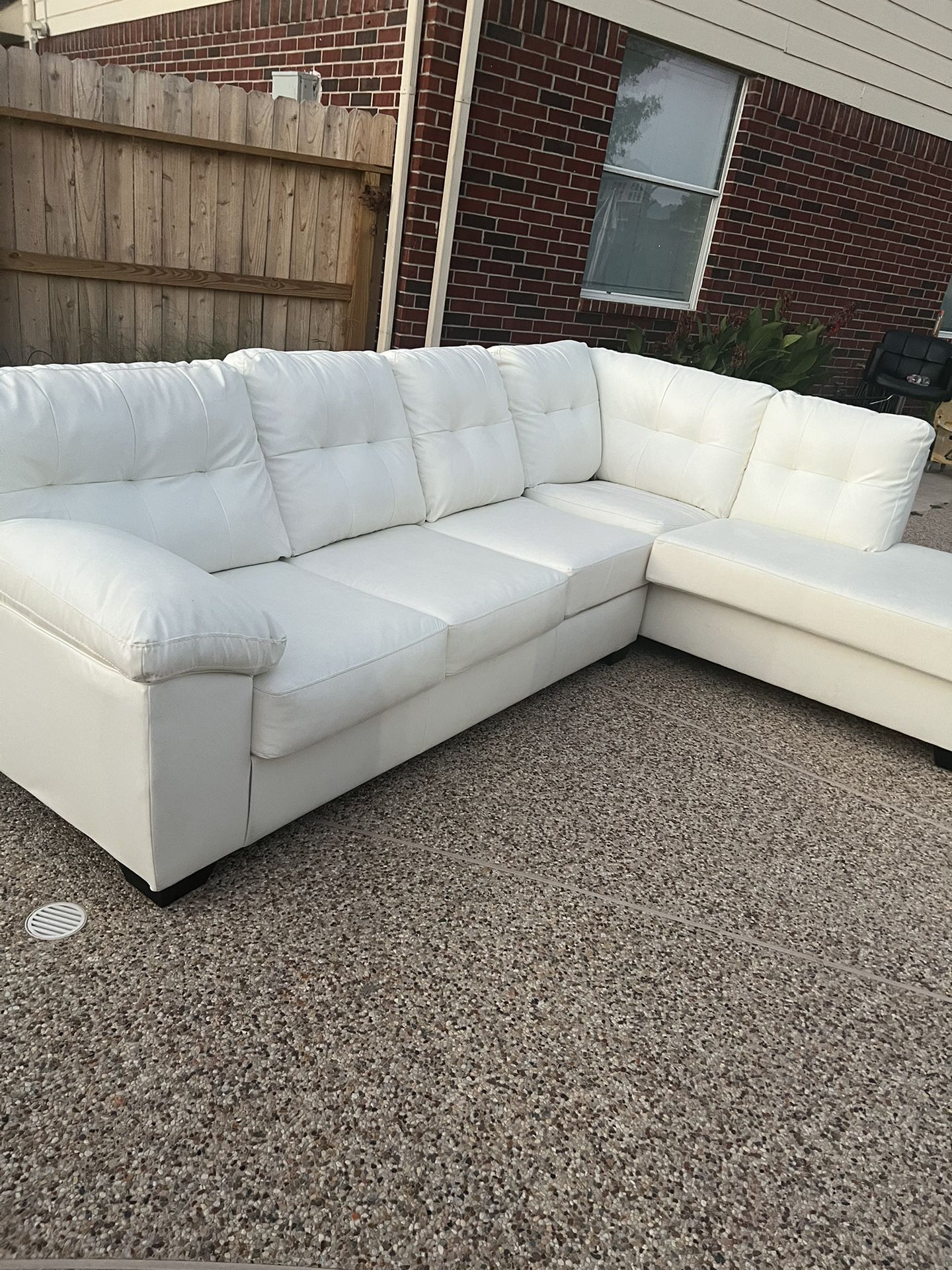 Like New White Lather Couch 