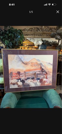 Listed artist Nancy, Clark water colors 37 by 28