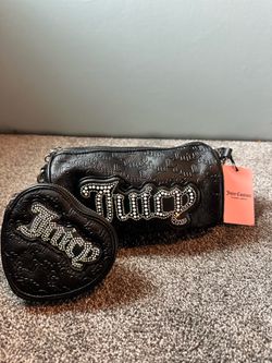 Black Juicy Couture Barrel Bag & Matching Wristlet