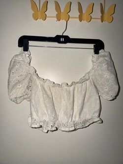 off the shoulder white crop top - size 4