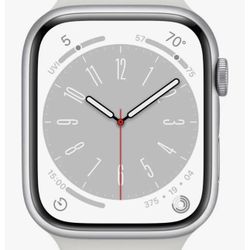 Apple Watch Series 8 41mm GPS Silver Case w/ White Sport Band M/L
