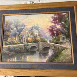 Thomas kinkade Lamplight Manor Lamplight Lane VI Certified Painting