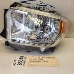 non led 2014 - 2016 - 2017 TOYOTA TUNDRA LEFT DRIVER HALOGEN HEADLIGHT OEM AX65316