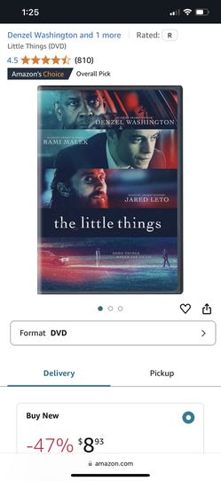 The Little Things, DVD. Brand New, Sealed And In Manufacturer Wrappers. Denzel Washington, Jared Leto And Rami Malek. 
