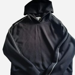 "And Now This" Womens Medium Sleek Black Hoodie