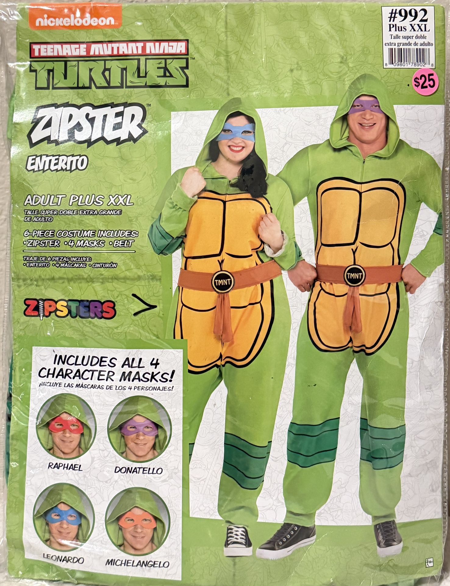 Costume “ TM Ninja Turtles Zipster“ Adult Plus XXL