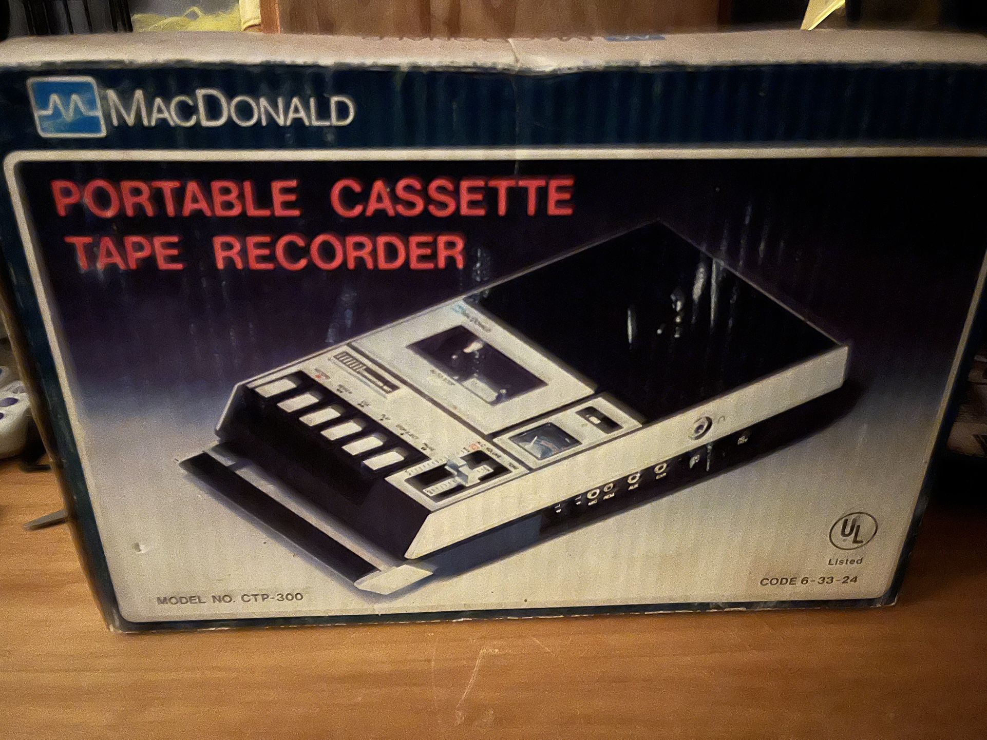 New In Box Macdonald Instruments Cassette Tape Player CTP-300 w/AC Cord