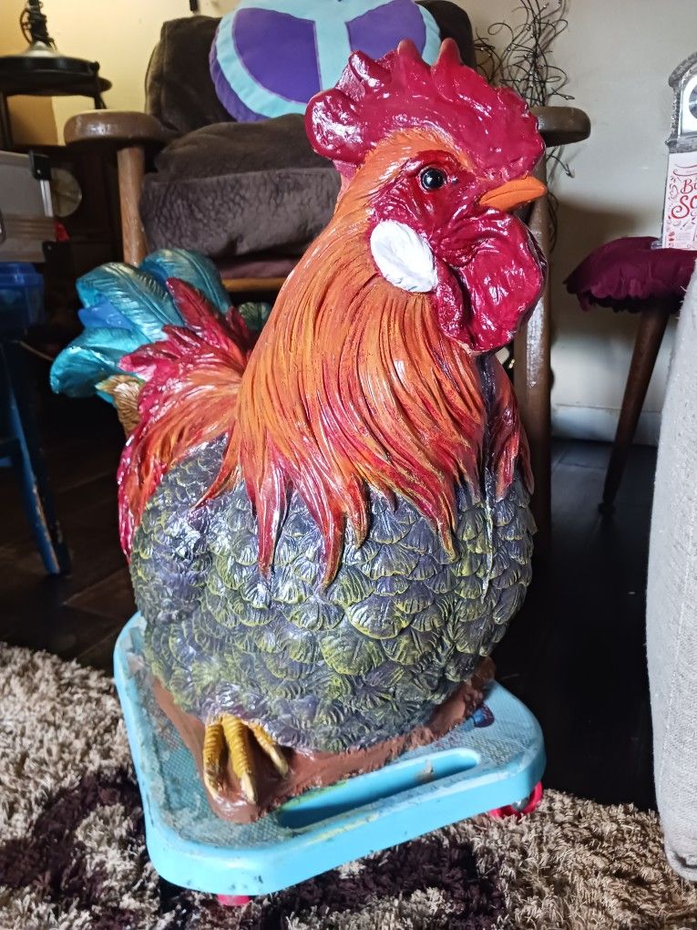 Concrete Squating Rooster