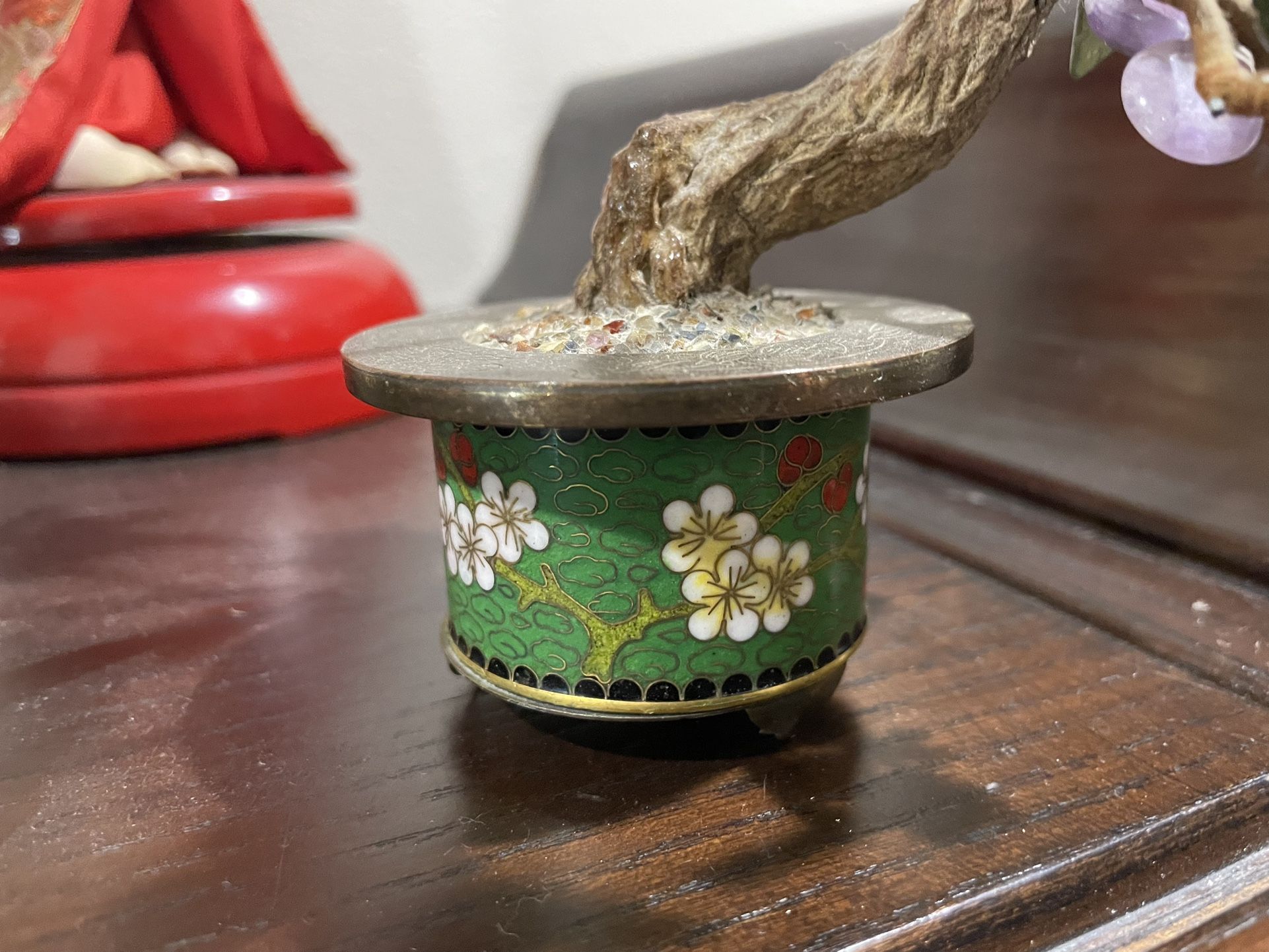 Vintage Glass Bonsai Tree In Cloisonné Pot for Sale in Fallbrook, CA