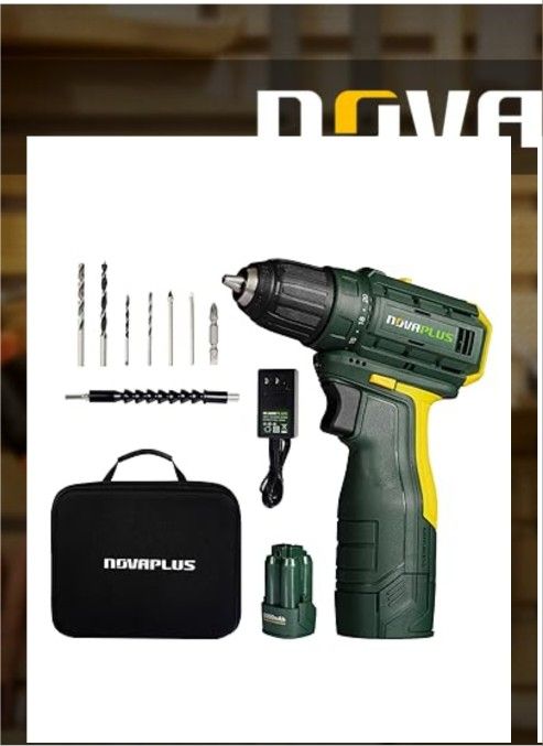 NOVAPLUS Cordless Drill Set, Brushless Power Drill Kit with Fast Charger

