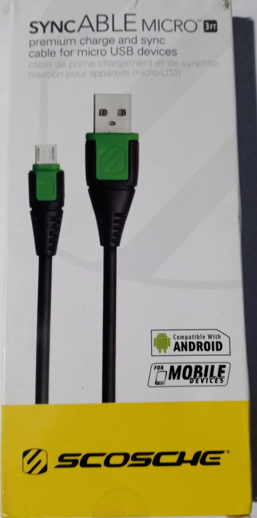 Scosche USM3G 3ft Charge And Sync Cable