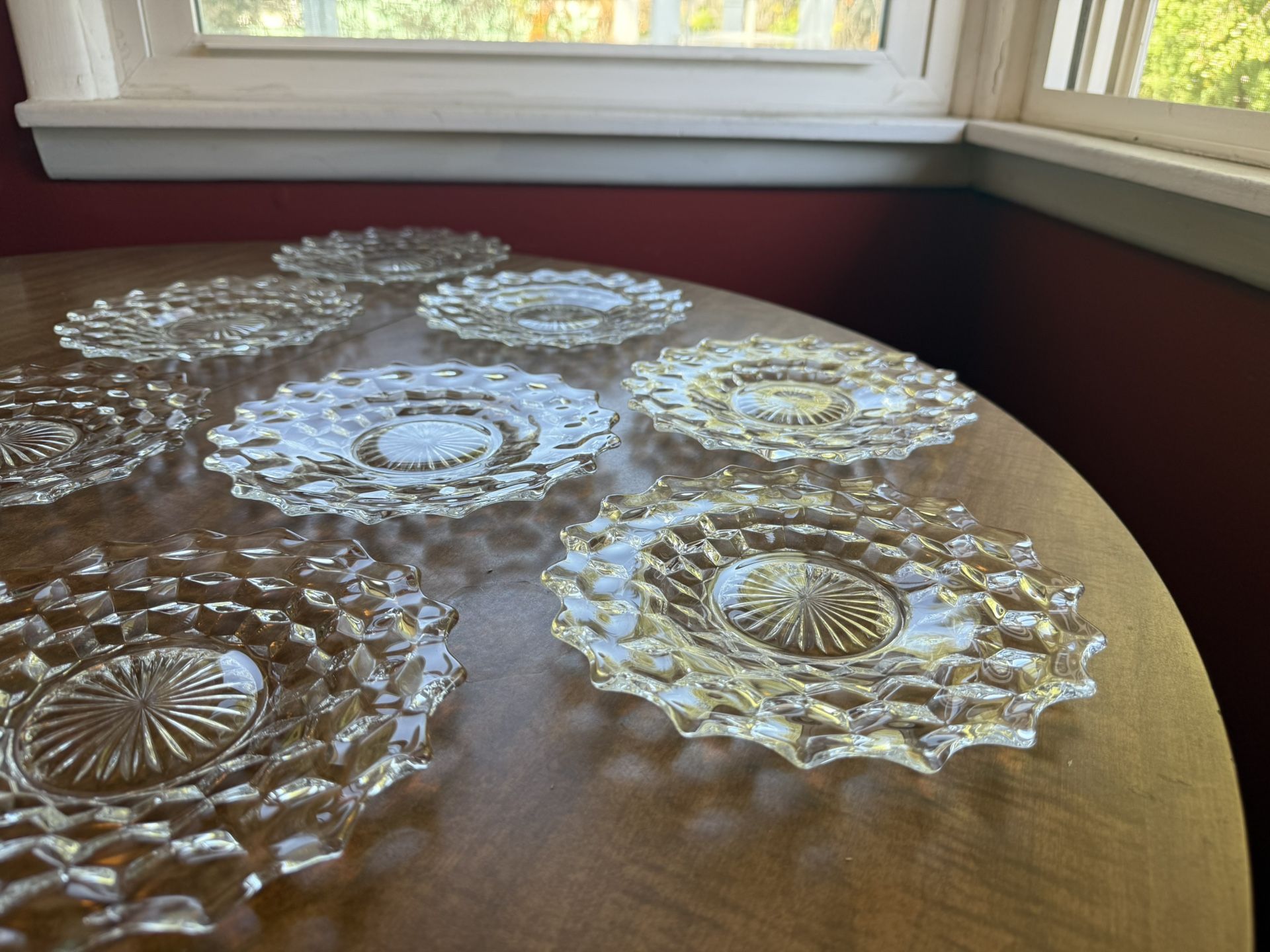 Vintage Fostoria American Clear Glass Lunch Plates