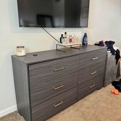 Grey 6 drawer dresser