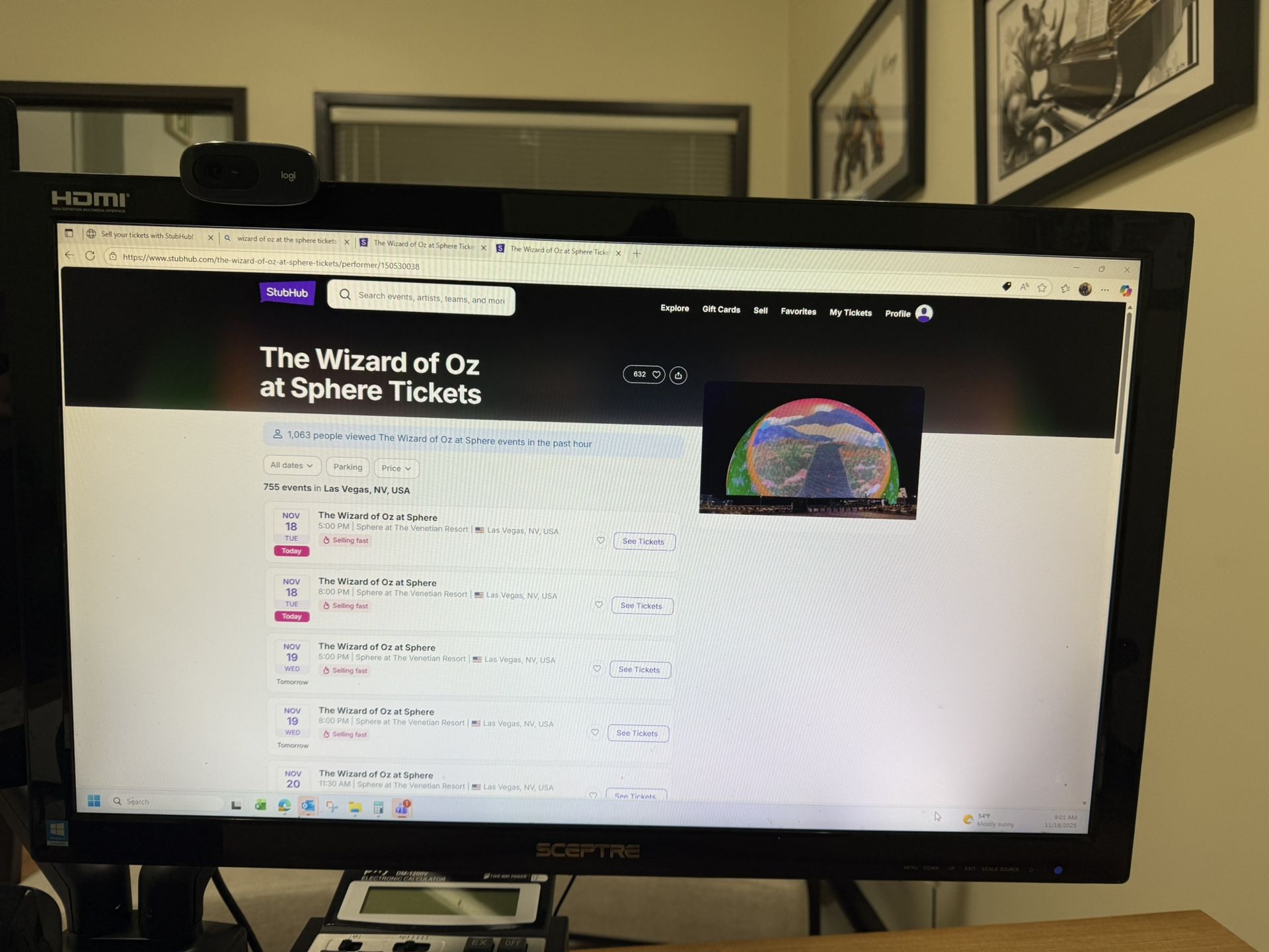 wizard of oz. at sphere nov 20 1130 am