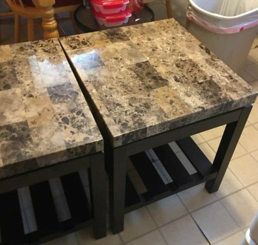 Marble Faux End Table