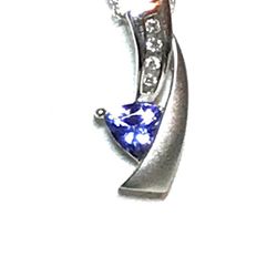 10k gold Tanzanite & Diamond Necklace
