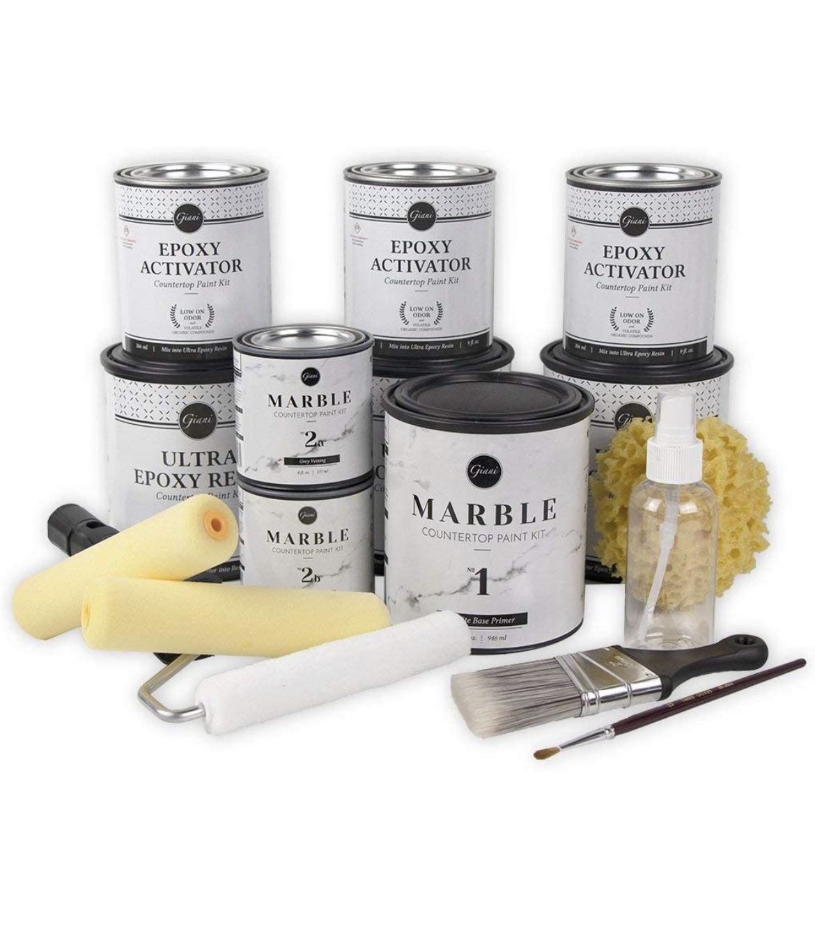 Giani Carrara White Marble Epoxy Countertop Kit