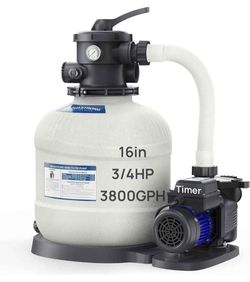 AQUASTRONG Sand Filter Pump for Above Ground Pool, Pool Pumps Above Ground with timer