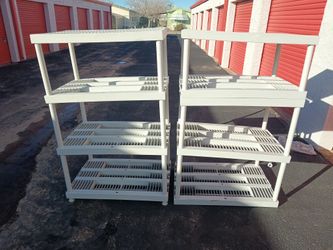 2 Piece Used Parts And Supplies Shelving Stands