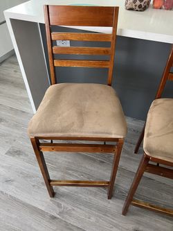 Foldable Stools - Wood & Suede
