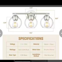 3-Light Brushed Nickel Vanity