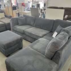 4 Piece  Sectional Sofa In Corduroy 