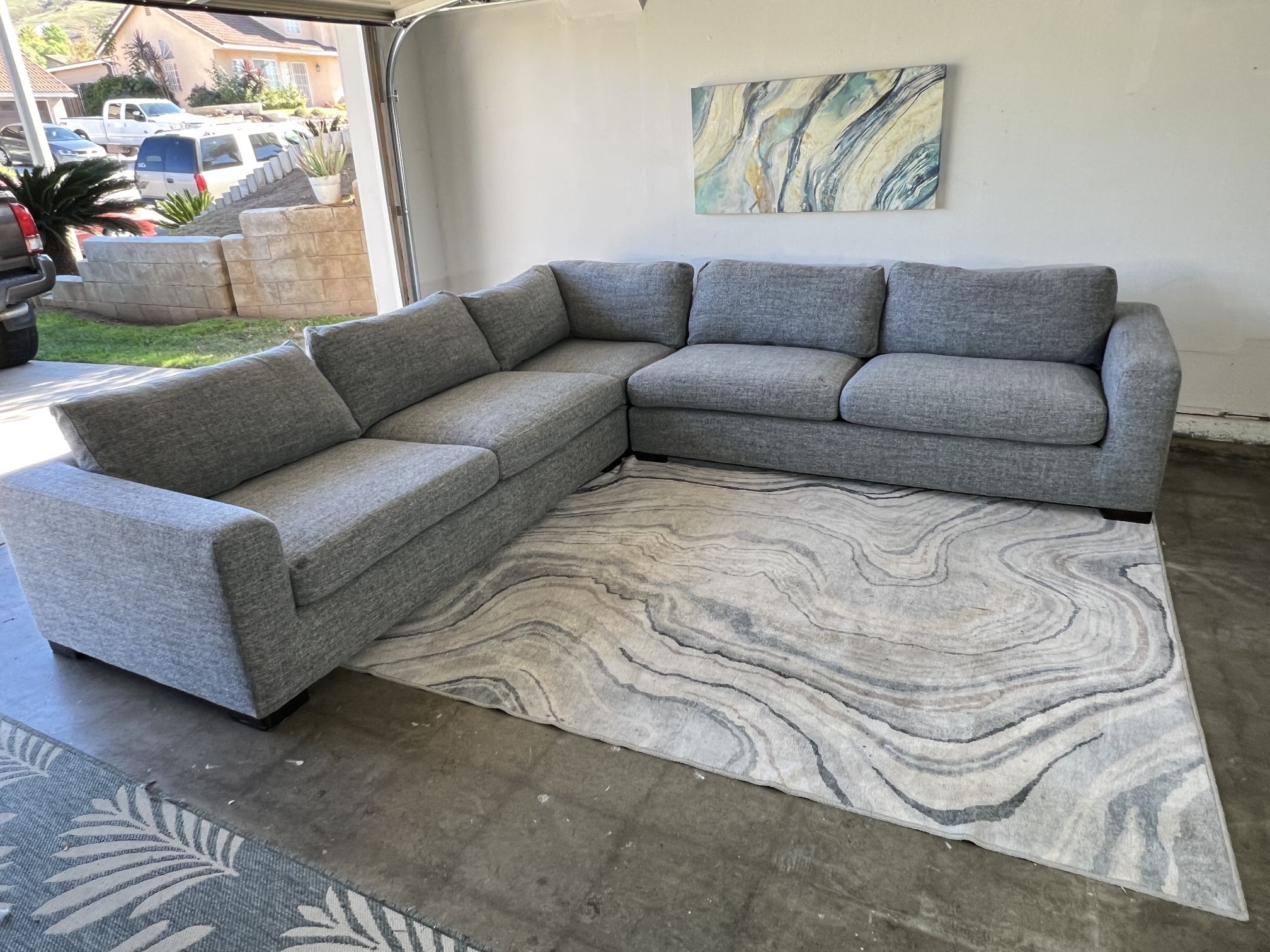 2 Pc Gray Sectional Couch ( Delivery Available )