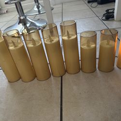Flameless Candles, Battery Operated Acrylic LED Pillar Candles 8-pack And 24 Pack LED Tealights(new) 