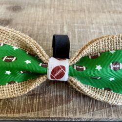 Green Football Pet Bow Ties